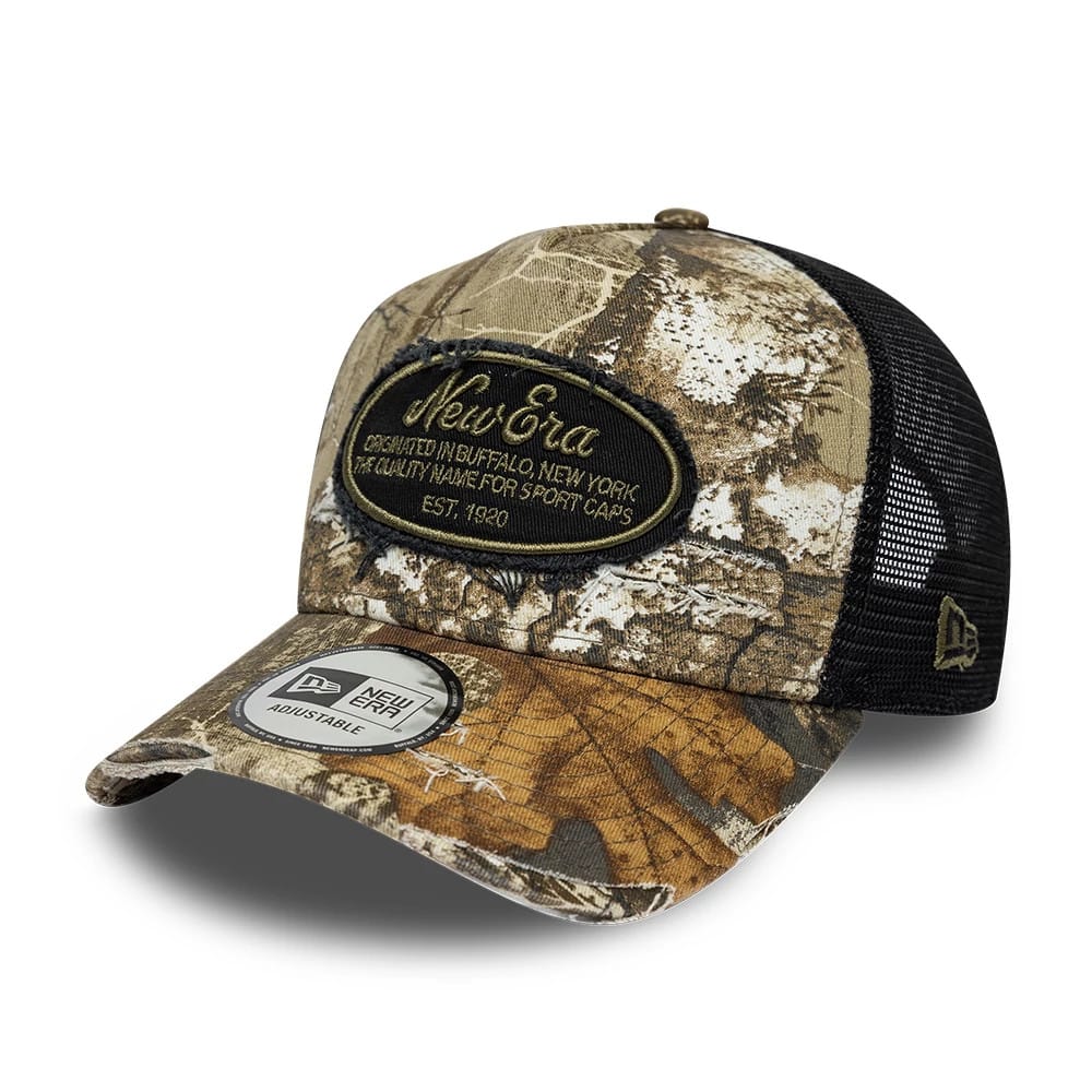 New Era Heritage Patch Realtree Camo 9FORTY A-Frame Trucker Adjustable Cap-klyvox