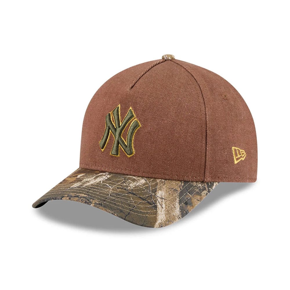 Yankees MLB Cotton Twill Dark Beige 9FORTY M-Crown A-Frame Adjustable Cap-klyvox