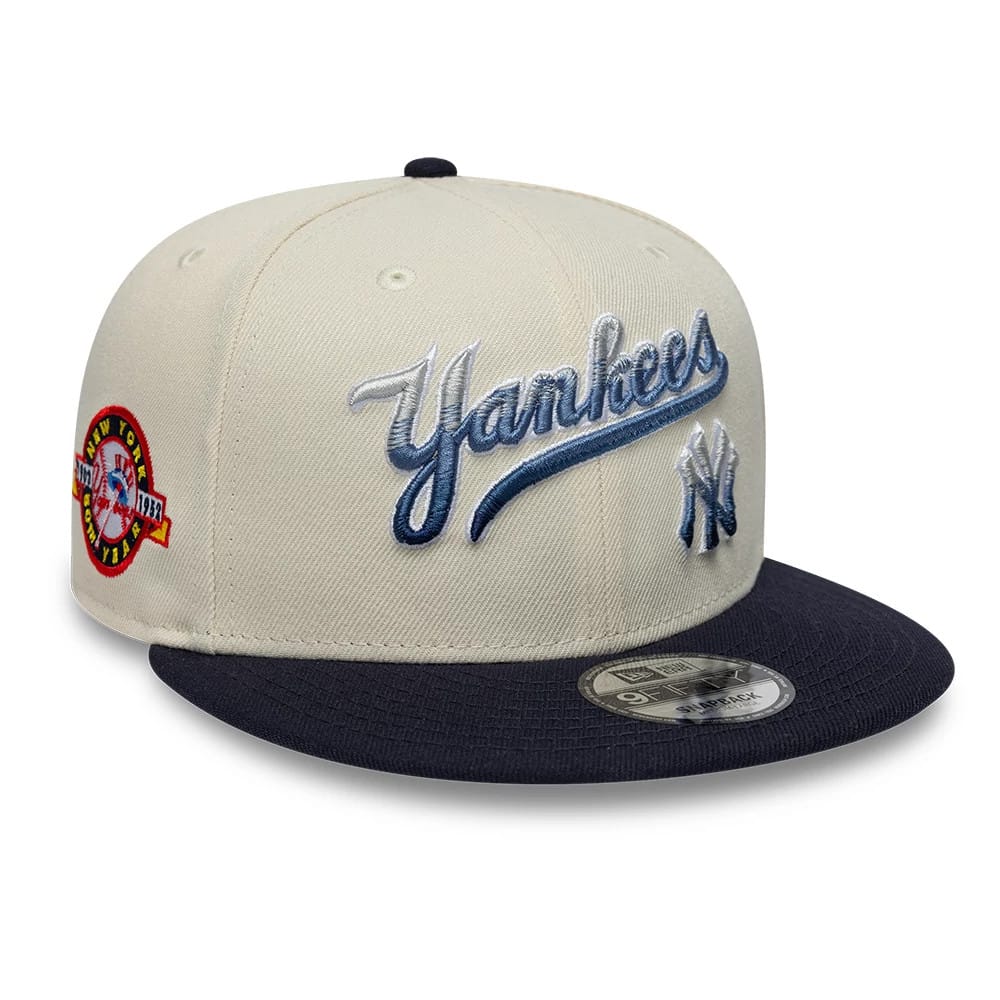 Yankees MLB Ombre Script Light Beige 9FIFTY Snapback Adjustable Cap-klyvox