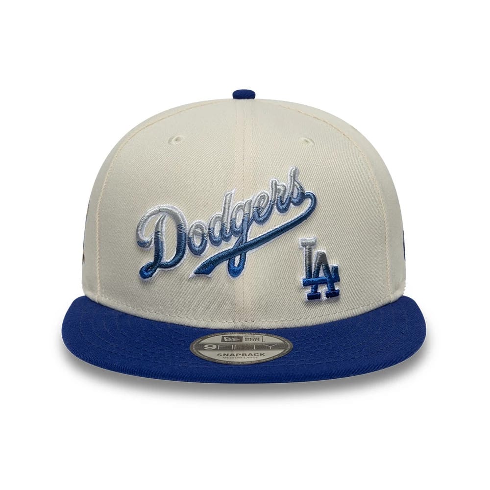 Dodgers MLB Ombre Script Beige & Blue 9FIFTY Snapback Adjustable Cap-klyvox