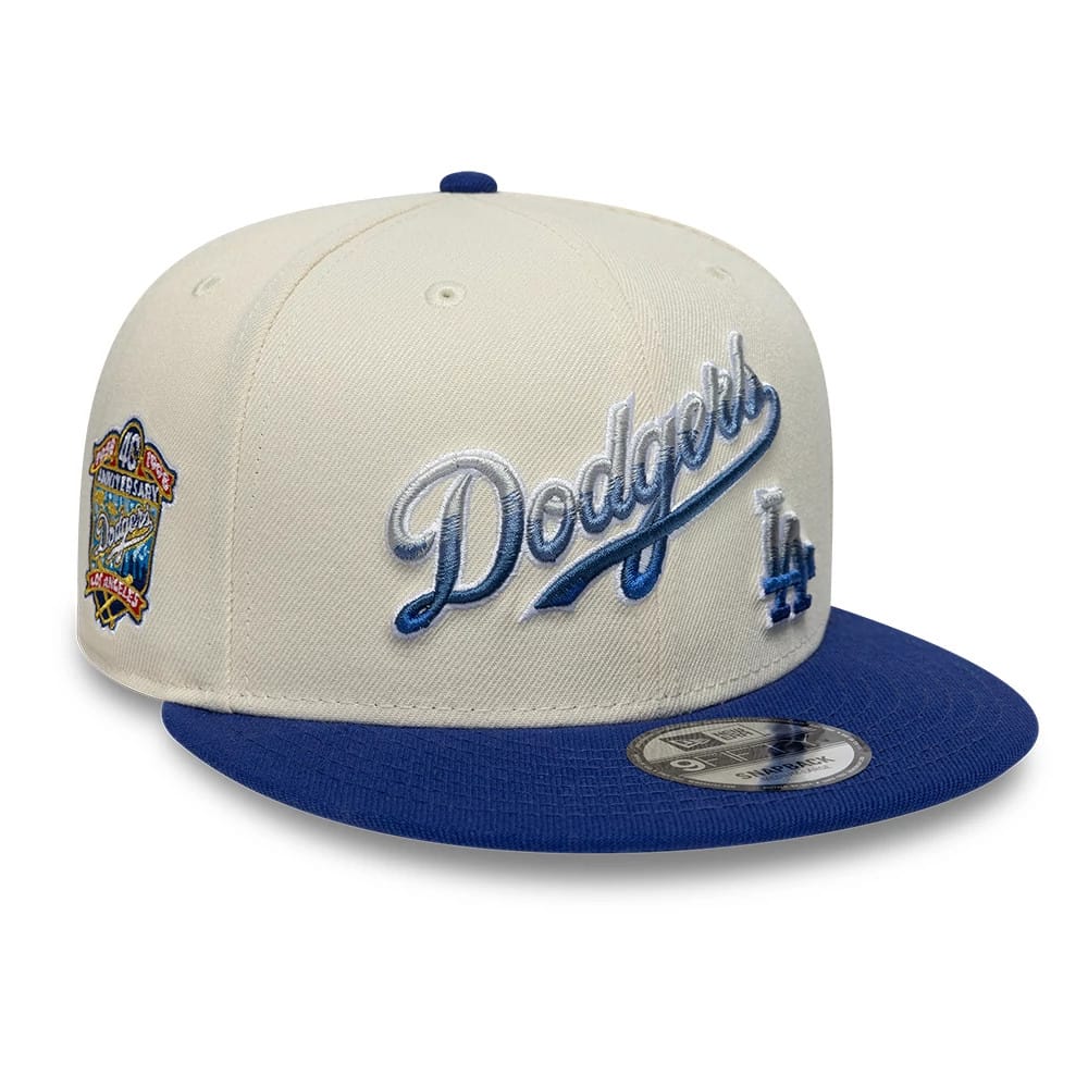 Dodgers MLB Ombre Script Beige & Blue 9FIFTY Snapback Adjustable Cap-klyvox