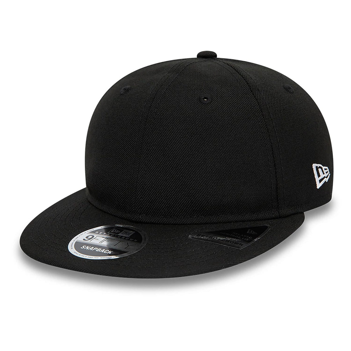 Blank New Era Black Retro Crown 9FIFTY Snapback Cap-klyvox