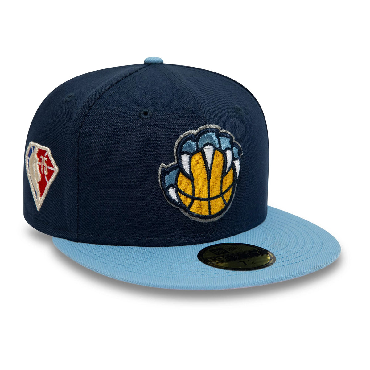Memphis Grizzlies NBA Side Patch Dark Blue 59FIFTY Fitted Cap-klyvox