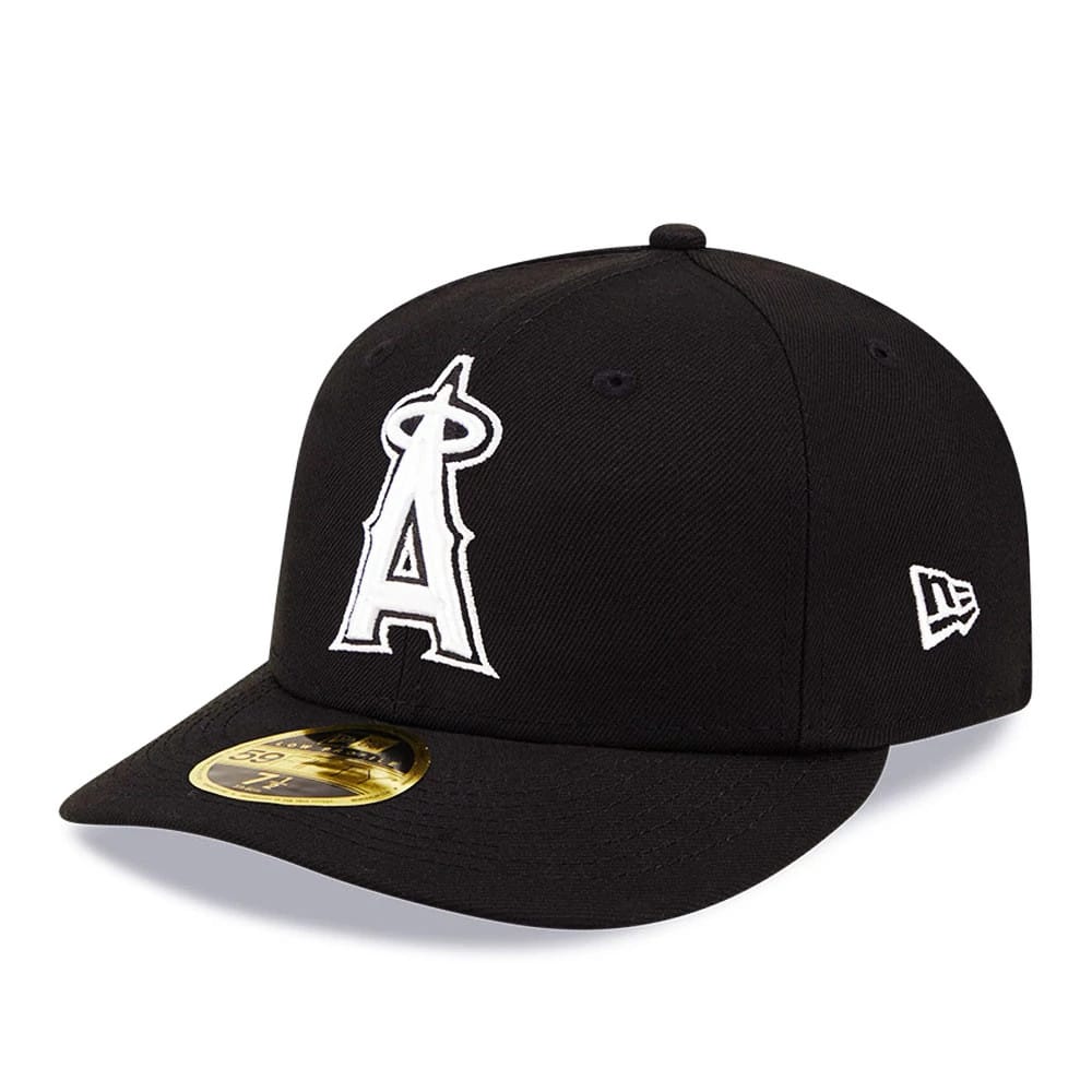 LA Angels MLB Black Low Profile 59FIFTY Fitted Cap-klyvox