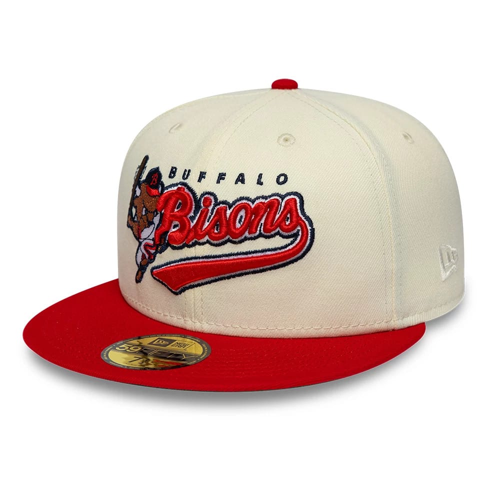 Buffalo Bisons MiLB Hometown White & Red 59FIFTY Fitted Cap-klyvox