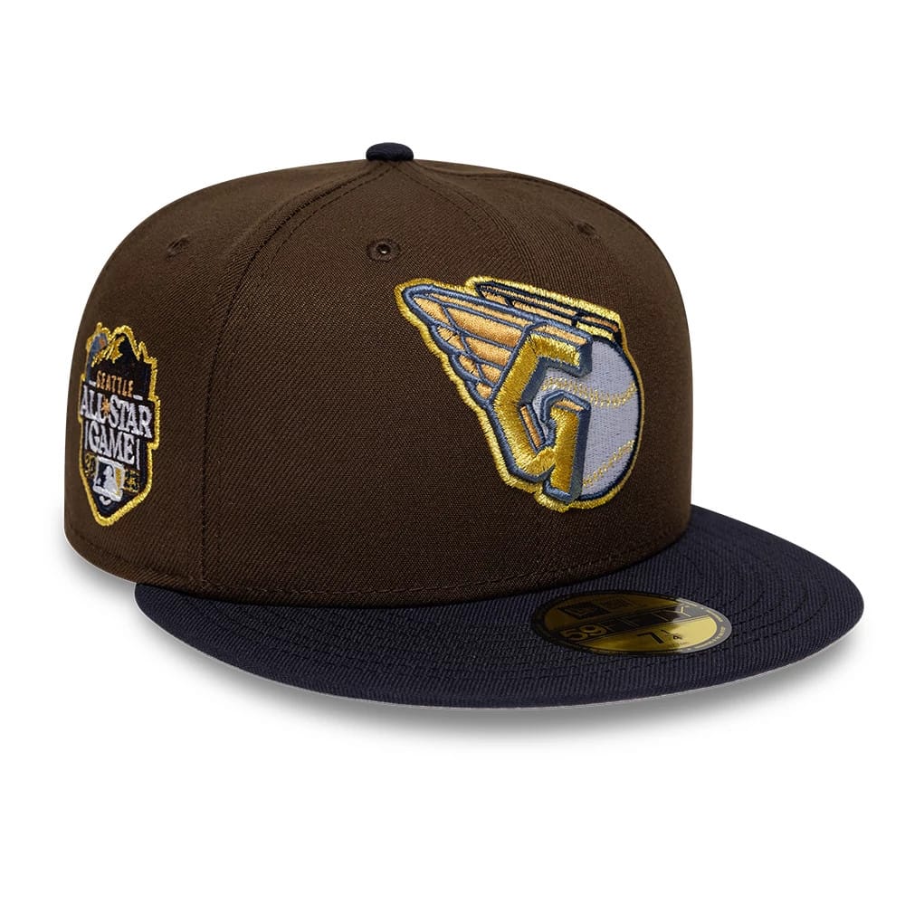 Cleveland Guardians MLB Cooperstown Dark Brown & Navy 59FIFTY Fitted Cap-klyvox