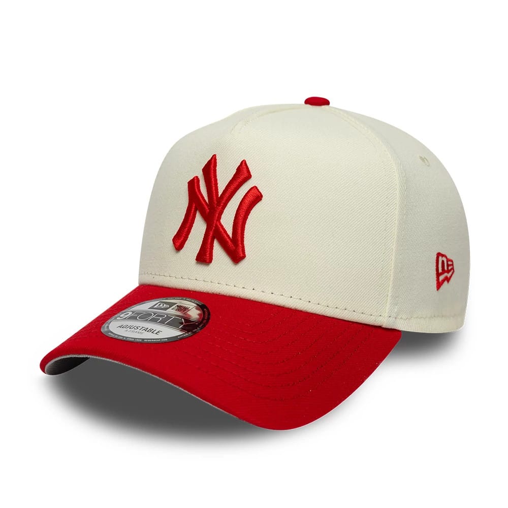 New York Yankees MLB Chrome Scarlet Cream 9FORTY A-Frame Adjustable Cap-klyvox