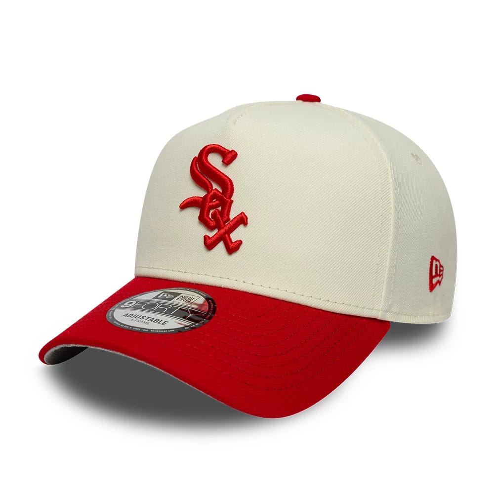 Chicago White Sox MLB Chrome Scarlet Cream 9FORTY A-Frame Adjustable Cap-klyvox