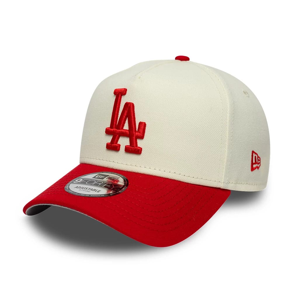 LA Dodgers MLB Chrome Scarlet Cream 9FORTY A-Frame Adjustable Cap-klyvox