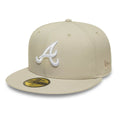 Atlanta Braves MLB Beige 59FIFTY Fitted Cap-klyvox