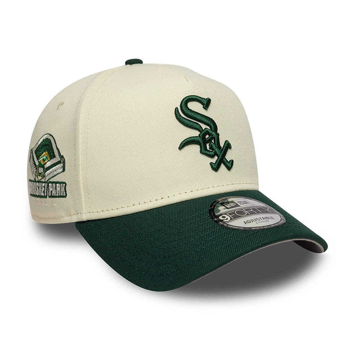 Chicago White Sox Chrome White And Dark Green 9FORTY A-Frame Adjustable Cap-klyvox
