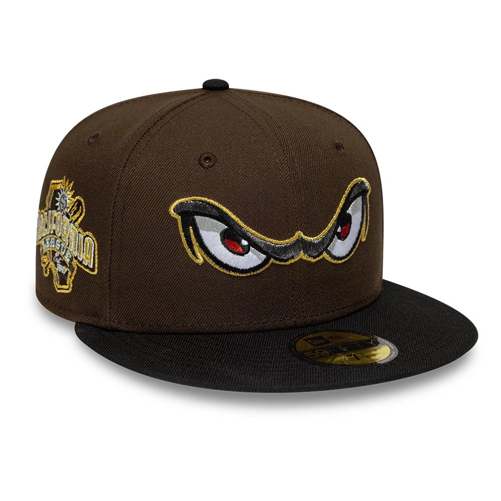 Lake Elsinore Storm MiLB Pinwheel Dark Brown & Black 59FIFTY Fitted Cap-klyvox