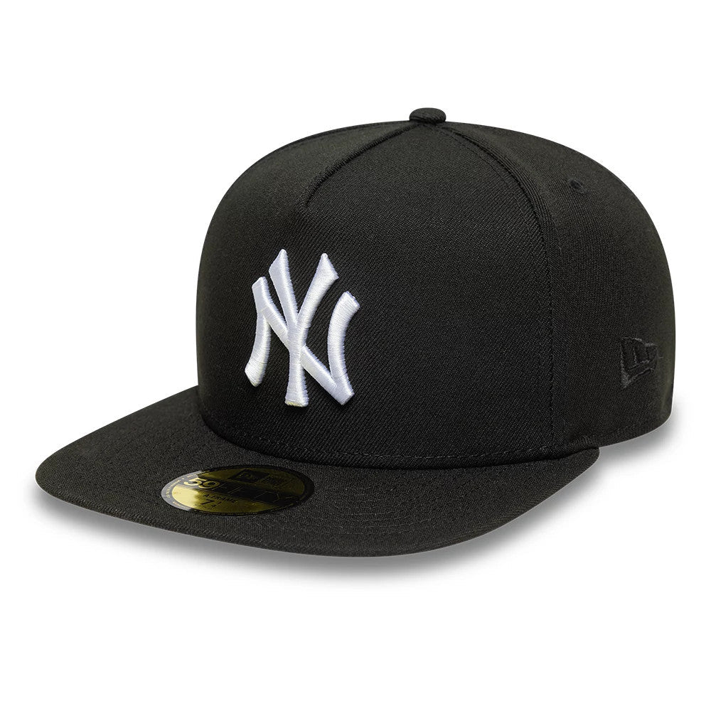 New York Yankees MLB Black 59FIFTY A-Frame Fitted Cap-klyvox