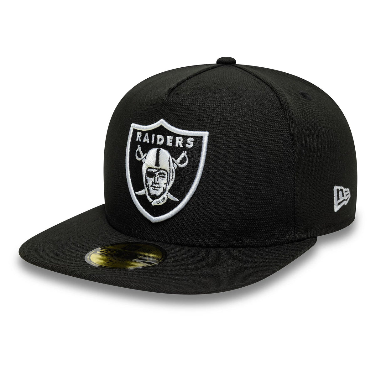 Las Vegas Raiders NFL Flat Black 59FIFTY A-Frame Fitted Cap-klyvox