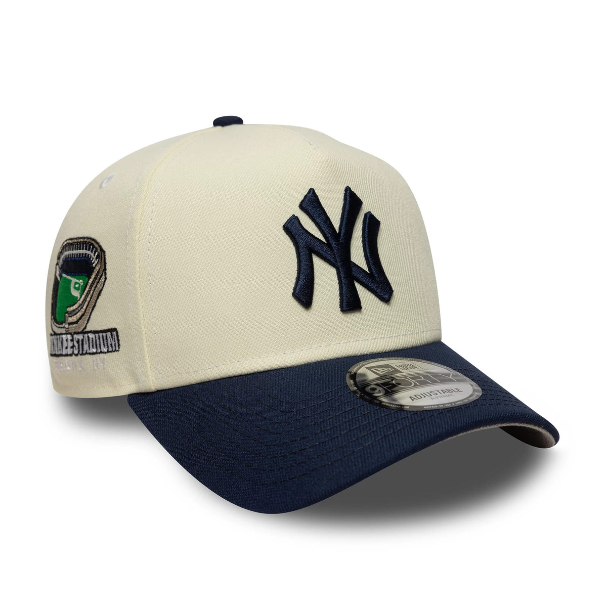 New York Yankees MLB Chrome Blue Contrast Cream 9FORTY A-Frame Adjustable Cap-klyvox