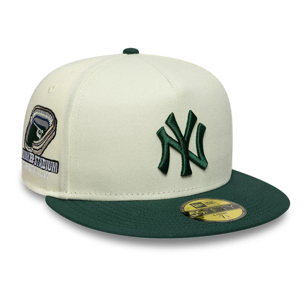 New York Yankees MLB Cream 59FIFTY A-Frame Fitted Cap-klyvox