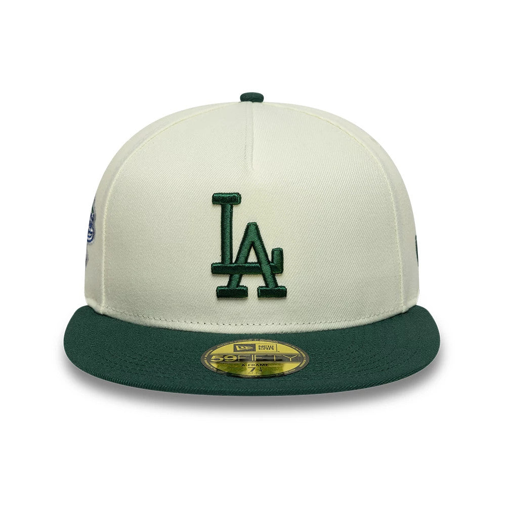 LA Dodgers MLB Cream 59FIFTY A-Frame Fitted Cap-klyvox