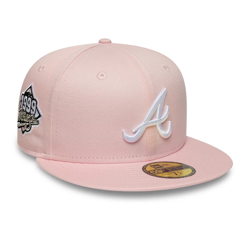Atlanta Braves MLB Pink 59FIFTY Fitted Cap-klyvox