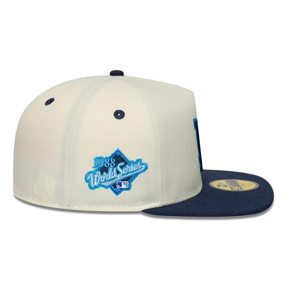 LA Dodgers MLB White 59FIFTY A-Frame Fitted Cap-klyvox
