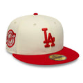 LA Dodgers MLB Chrome Scarlet Cream 59FIFTY Fitted Cap-klyvox